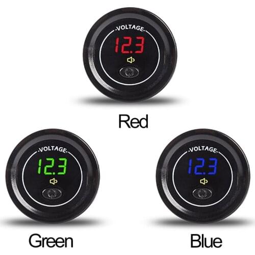 Waterproof Car DC 12V-24V LED Voltmeter Digital Display Voltage Meter with ON OFF Switch Low Voltage Voice Alarm Voltmeter