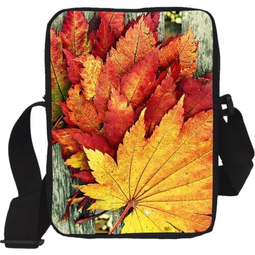 Fashion Women Mini Messenger Bags 3D Maple Leaf Print Crossbody Bags For Ladies Colorful Feathers Travel Small Shoulder Handsbag