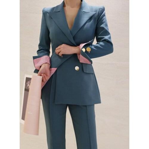 2020 New Arrival Ladies Suits Blazer Spring Summer Women Suits Office Wear Female Work Wear Office Suit 2Piece Suit(Jacket+Pant)