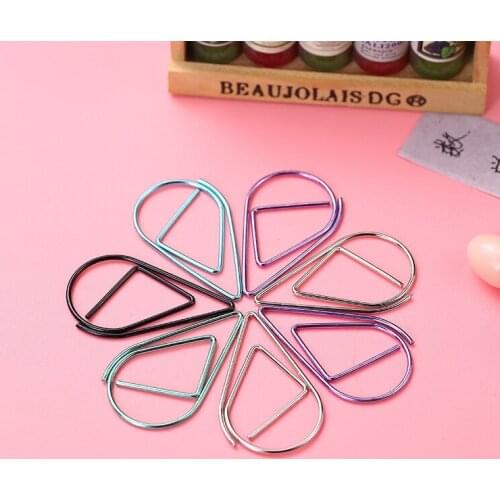 10pcs large electroplating multi-color personality creative paper clip office stationery bookmarks paper clip