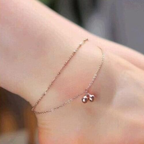 12pcs/lot Hot style in Europe and us selling bell double foot chain Anklet fashion and personality Contracted jewelry wholesale