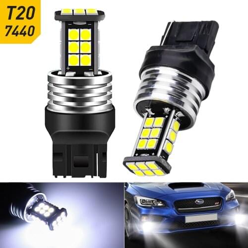 2X NEW T20 7440 W21W Car Backup Reverse Turn Signal Lights LED Lamp For Toyota Corolla Camry Avensis RAV-4 6500K White 12V DRL