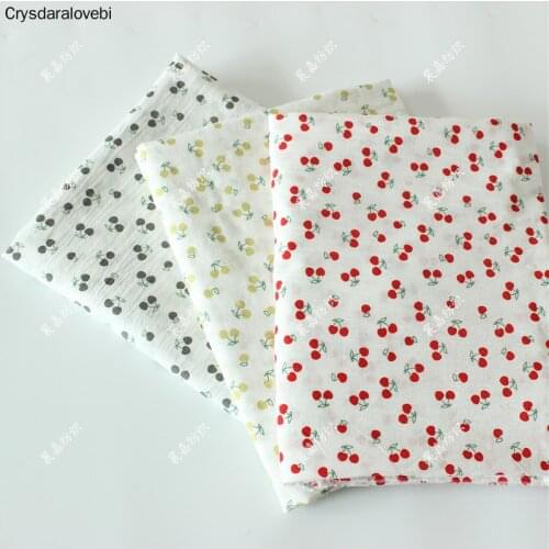 200x140cmDouble Gauze Fabric Cotton Crepe Small Cherry Bubble Yarn Childrens Trousers