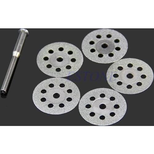5PCS Mini Sharp 22mm Tools With A Rod Rotary Diamond Cutting Discs Disks