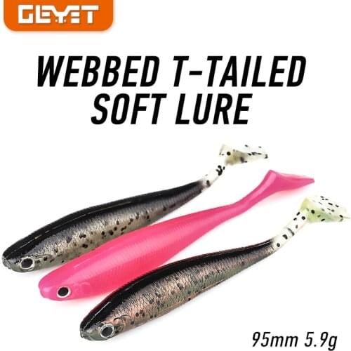 3Pcs Soft Worm Bait 95mm/5.9g Duck Palm Paddle Tail Silicone Artificial Baits 3D Eyes Wobblers Fish Shape Lure Bass Tools