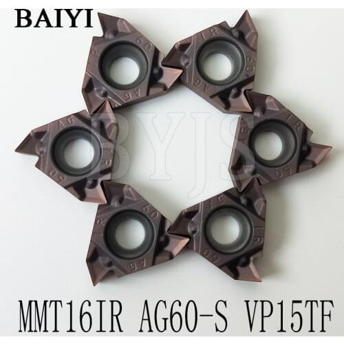 50 pieces of MMT16IR AG60-S VP15TF Carbide Insert CNC Thread Insert 16IR AG60 for Thread Holders