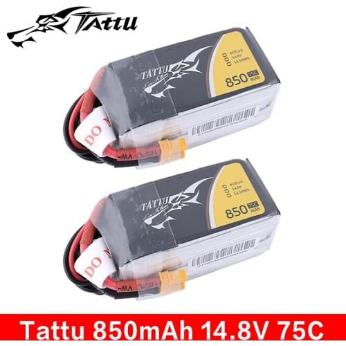 Tattu 850mAh 14.8V 75C 4S1P Lipo Battery Pack with XT30 plug for Multirotor FPV Owl Racing Quadcopter Accessories