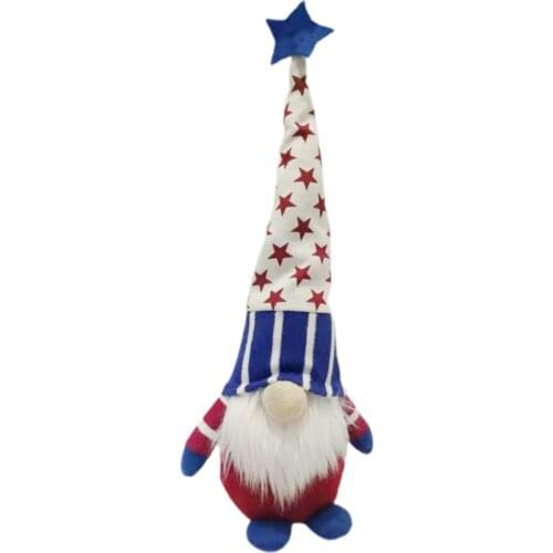 American Flag Faceless Dolls Patriotic Children Gift Striped Star Dwarf Figurine Home Decoration Independence Day