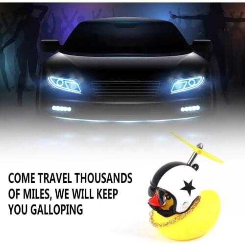 Car Bike Motor Helmet Riding Cycling Accessories Without Lights Cute Duck with Helmet Broken Wind Small Yellow Duck