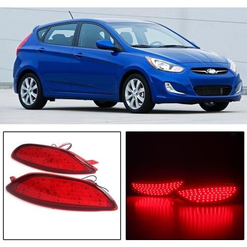 CAPQX 1 Pair For Accent 12-15 Verna 11-13 LED Tail Light Rear Bumper Light Reflector Brake Parking Warning Lamp Rear Fog light