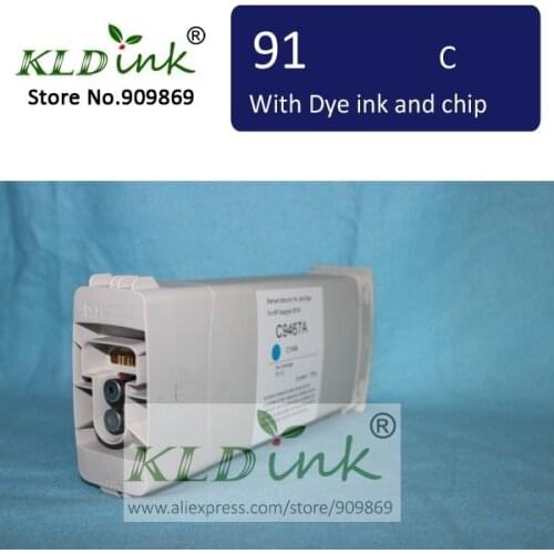 [KLD Ink] Compatible HP91 C9467A CYAN Dye ink cartridge for Designjet Z6100 printer