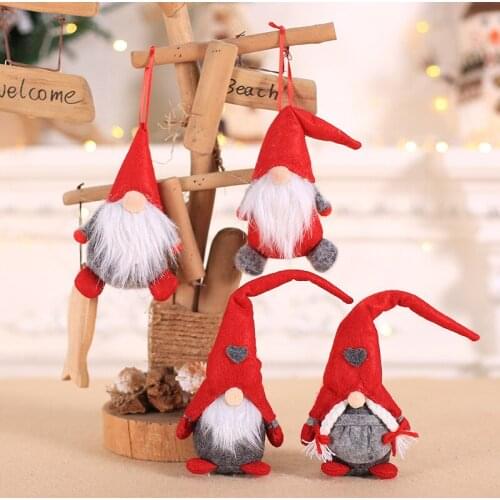 Merry Christmas long hat Swedish Christmas dwarf plush doll ornament Christmas tree decoration party gift autumn decoration home