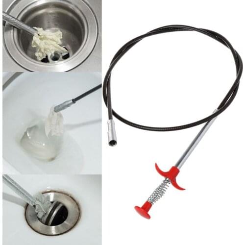 Flexible Pick Up Tool Long Spring Claw Grip Toilet Kitchen Sewer Cleaning Supply Y1AD
