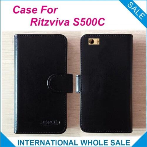 Hot!! 2016 Ritzviva S500C Case, 6 Colors High Quality Leather Exclusive Case For Ritzviva S500C Cover Phone Bag Tracking