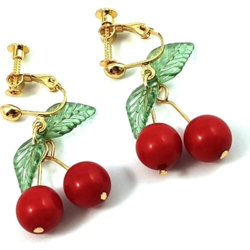 Cute Cherry Dangle Earrings For Women Girls 2 Styles Fashion Earrings Vintage Kawaii Jewelry For Girls Best Gift