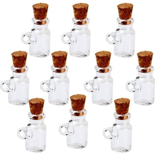 10 Pcs Mini Message In A Bottle Glass Bottle Jars Wish Bottle Drops Jars