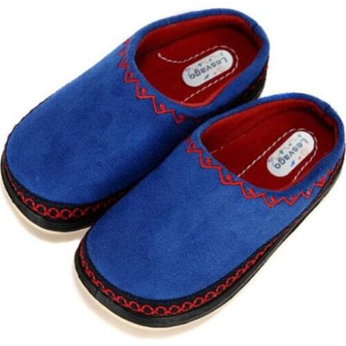 Fashion childrens cotton slippers autumn and winter models non-slip soft and comfortable rubber foam kids kindergarten shoes
