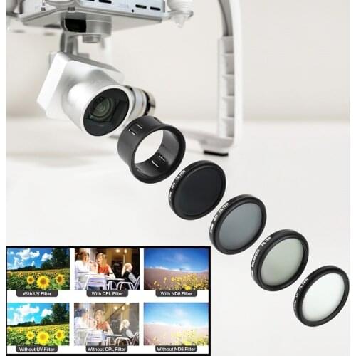 Lens Filter Set For DJI Phantom 3 Professional Advanced and Standard New / Phantom 4 ND4 ND8 UV PL