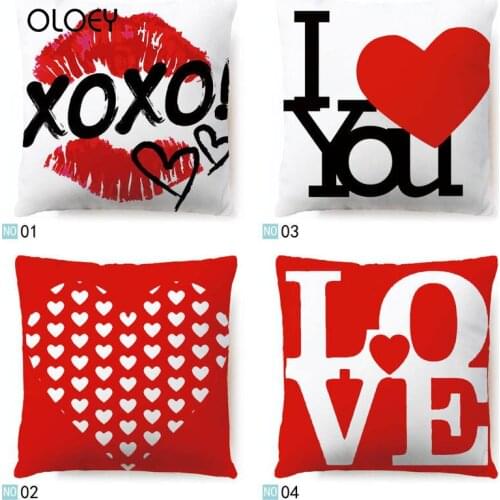 Love Style Peach Skin Pillowcase Square Pillowcase Home Creative Pillowcase Home Bedroom Decorative Cushion Cover 45 * 45cm