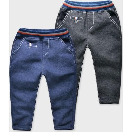Boys New Jeans Autumn Baby Boys Casual Denim Jeans Kids Elastic Waist Long Pants Child Cotton Denim Trousers