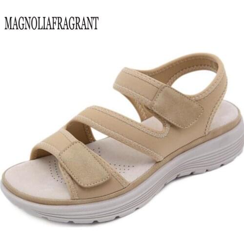 New Outdoor Flat Sandals Female Summer Wedges Sports Sandals Soft Comfortable Roman Sandals for Women Beach Shoes women hy740