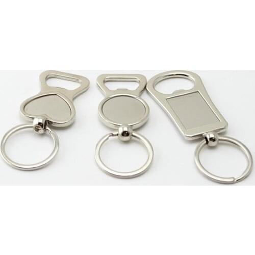 Silver Steel Wine Corkscrew Keychain Beer Bottle Opener Key Chain Portable Creative Small Gift Round Key Chain