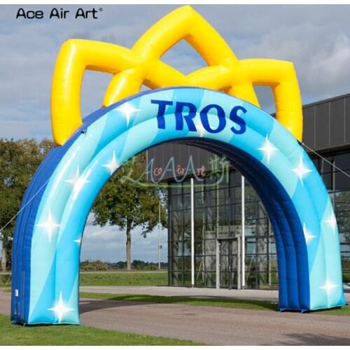 Semicircle Arch inflatable advertising archway,welcome gate with logos and stars for promotion