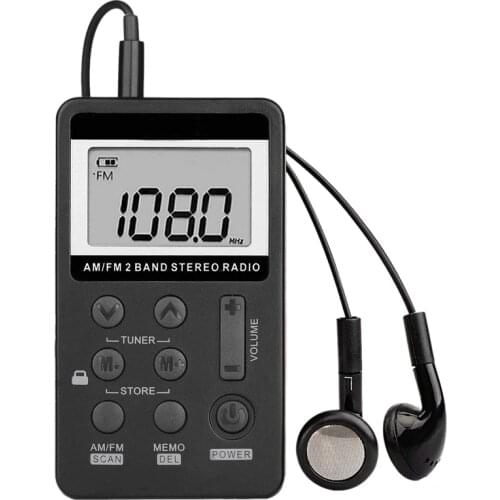 AM FM Mini Portable Digital Display Radio for the Elderly Charging Radio USB Interface with Headphone Stereo Outdoor Equipment