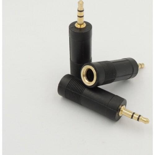 Gold Plated 3.5mm 1/8" Stereo Male Plug to 6.35mm 1/4" Mono female Jack Adaptor Audio connecter