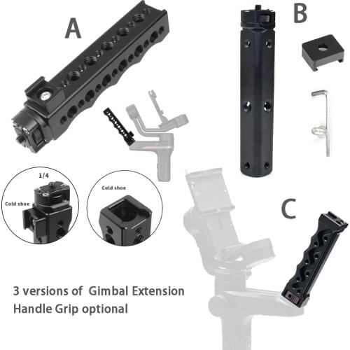 Handheld Gimbal Extension Handle Grip Extender 3/8 1/4 Hole Mount Handlebar Cheese Rod for Zhiyun Weebill Lab Camera Stabilizer