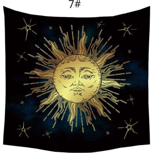 Sun and Moon Psychedelic Wall Tarot Tapestry Altar Tarot Cloth Divination Accessories with Art Chakra Home Decorations