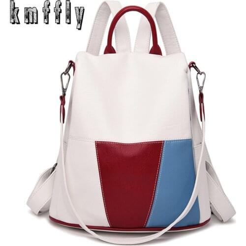 Bags for Women 2020 New Retro Fashion Zipper Ladies Backpack PU Leather High Quality School Bag Shoulder Bag for Youth Bags