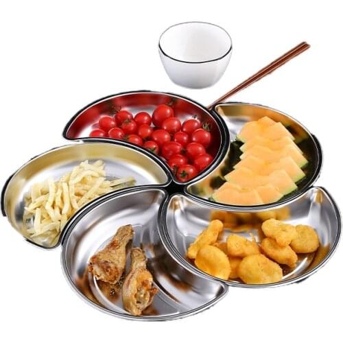 Stainless steel moon plate creative platter reunion dish combination crescent dish dinner plate snack plate
