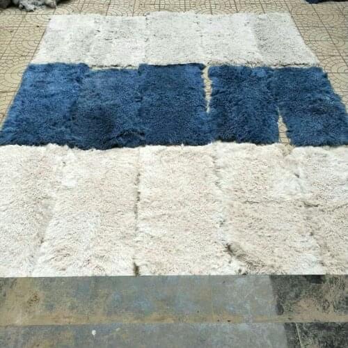 Hight Quality Black White Brown Genuine Dye Sheep Lamb Long Curly fur Plate
