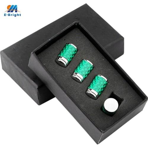 YMEBBRIGHT 4PCS Carbon Fiber Automobile Decorative Valve Cap Wheels Tires Covered Dustproof Car Accessories Universal 5 Colors