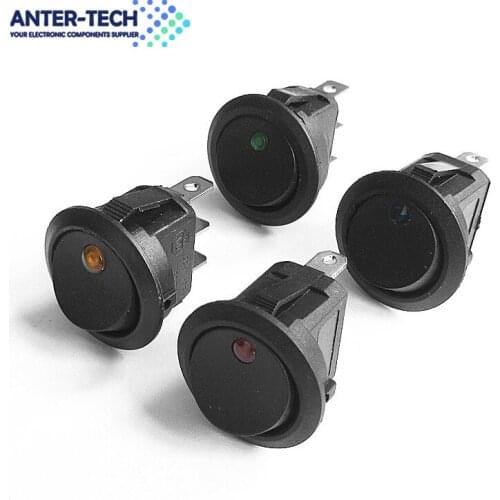 1Pcs 3 pins ON-OFF SPST Rocker Switch 12V led rocker switch Led Dot Light LED illuminated Car Dashboard Dash Toggle