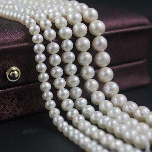 10pc/lot Good Authentic Freshwater Pearls Real Round Pearl Loose Beads for Jewelry Making TRSB1030