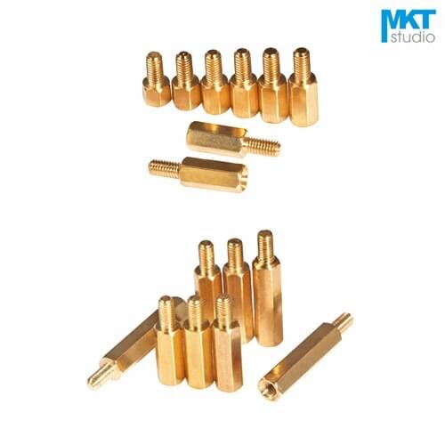 20Pcs M3*40/45mm+6 Male Copper Screws Hex-Cylindrical Pillars Nuts Bolt