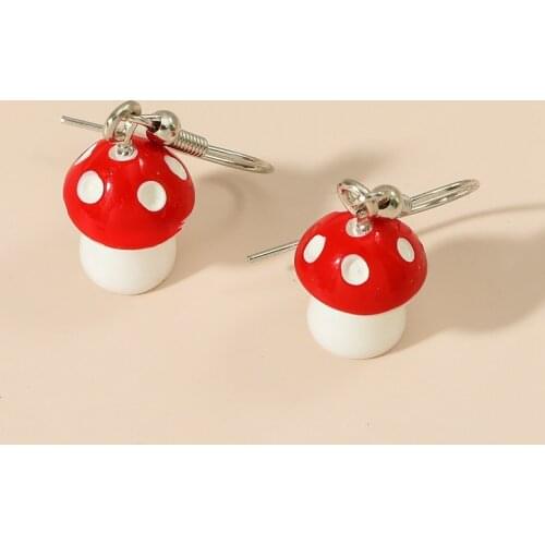2021 Full Acrylic Mushroom Pendant Earrings for Girls, Women, Childrens Birthday Gifts