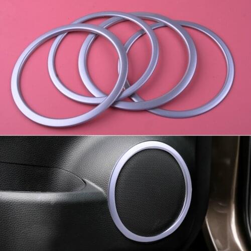 4pcs Plastic Silver Car Interior Door Sound Speaker Cover Trim Ring Fit For Nissan Qashqai J11 2014 2015 2016 2017 2018