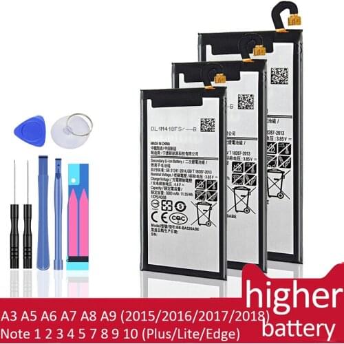 Battery For Samsung Galaxy A3 A5 A6 A7 A8 A9 Star 2015 2016 2017 2018/Note 1 2 3 4 5 7 8 9 10 Plus Lite Edge SM A510F A310F