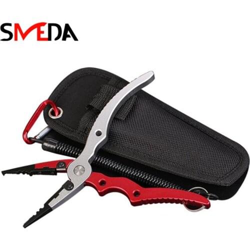Aluminum Fishing Pliers Braid Cutters Split Ring Pliers Hook Remover Fish Holder with Sheath and Lanyard