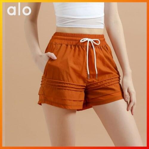 Alo Summer Three-color Sexy Womens Casual Nylon Super Stretch Yoga High Waist Gym Running Yoga Shorts New 2036