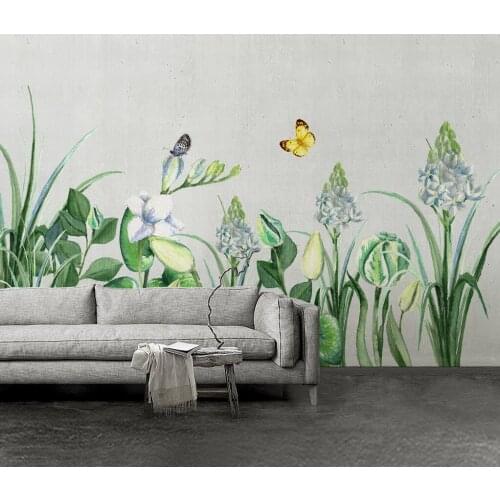 Beibehang Custom Plant butterfly wallpapers for living room indoor TV background murals wall paper home decor TV Sofa Backdrop