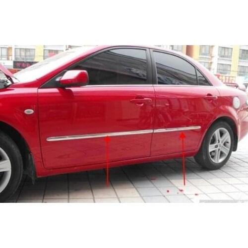 Higher star stainless steel 4pcs car door scuff protection trim, decoration trim For mazda 6 2003-2015