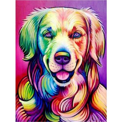 Color Labrador Dog Diamond Painting Animal Round Full Drill Nouveaute DIY Mosaic Embroidery 5D Cross Stitch Cartoon Images