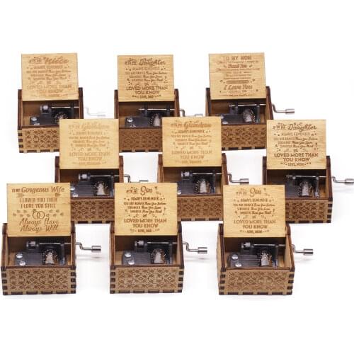 Wood Music Box My Sun LOVE MOM LOVE DAD Angels Love Beauty Happy Birthday Let It Go Theme Mother S Day Gifts Christmas Gift