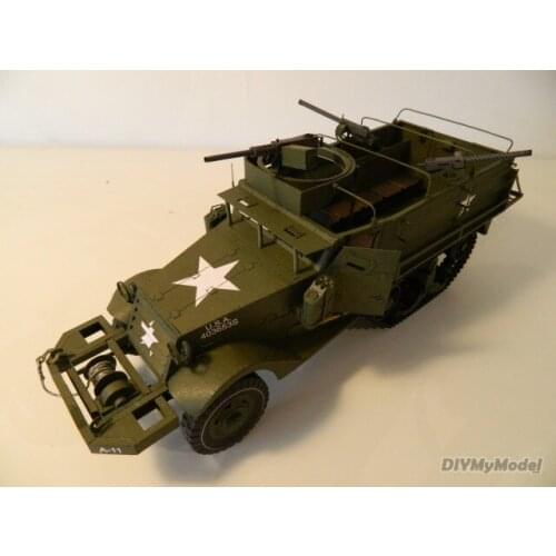DIYMyModeI Us M3A1 semi tracked armored personnel carrier DIY Handcraft Paper Model KIT Handmade Toy Puzzles Gift Movie prop