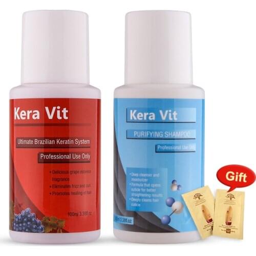 For hair with Formaldehyde Content Keratin Hair Treatment 100ML and Deep Clean Purifying Shampoo Straightening hair Repair