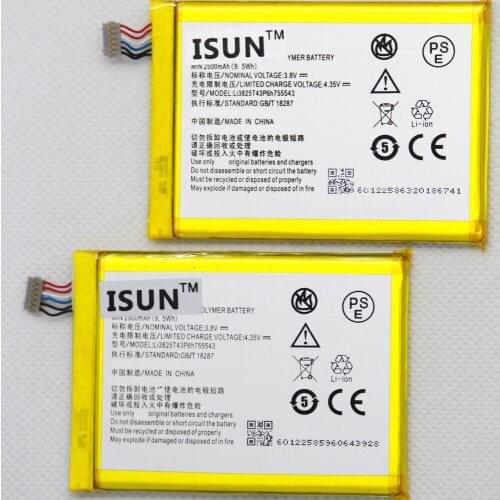 ISUNOO 10pcs/lot 2500mAh LI3825T43P6H755543 battery For ZTE Q705U Grand S II S221 S251 Battery Replacement